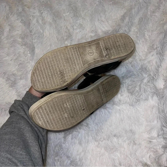 A New Day Black and Cork Strappy Sandals size 9 Ankle Strap - Picture 5 of 5